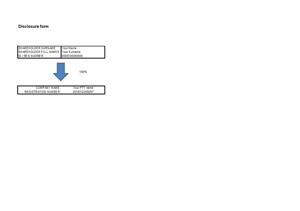 beneficial interest disclosure form